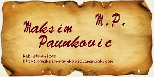 Maksim Paunković vizit kartica